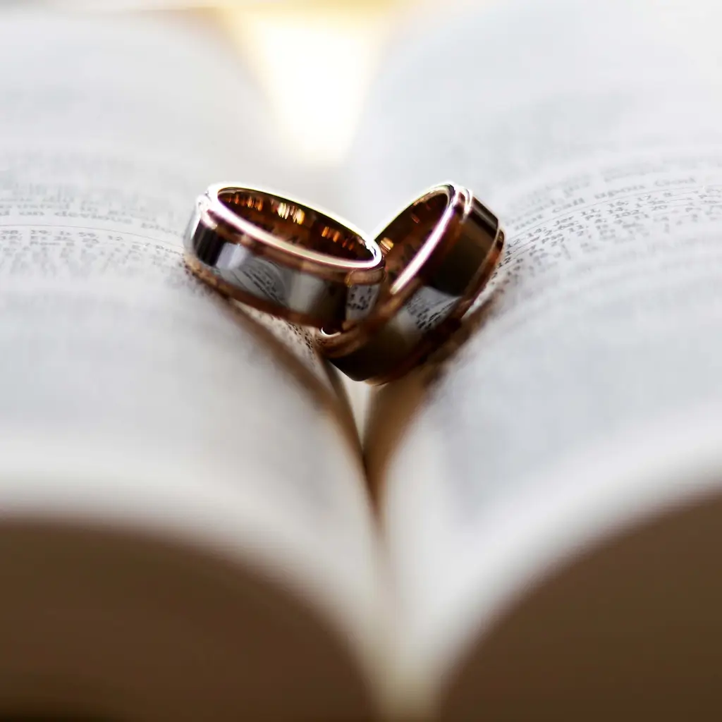 An image of wedding rings in the context of changing your name after marriage by deed poll, a service provided by the UK Deed Poll Centre.